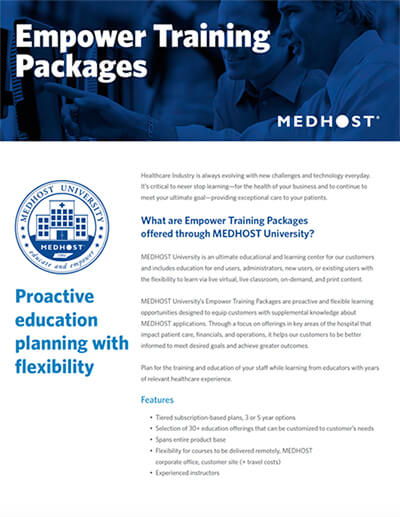 Medhost empower training packages.